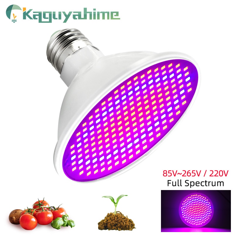 Kaguyahime-LED 성장 전구 E27 전체 스펙트럼 4W 15W 실내 식물 램프, IR 수경재배 시스템 LED 실내 성장 램프